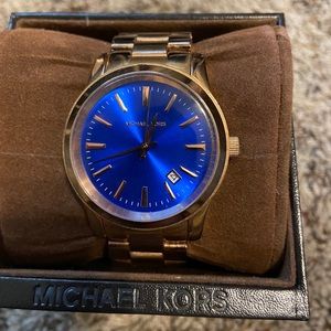 Michael Kors Watch Gold & Royal Blue w/ xtra links